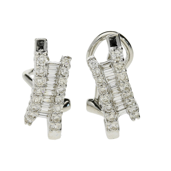 18ct White Gold Diamond Cluster Earrings - 0.39ct