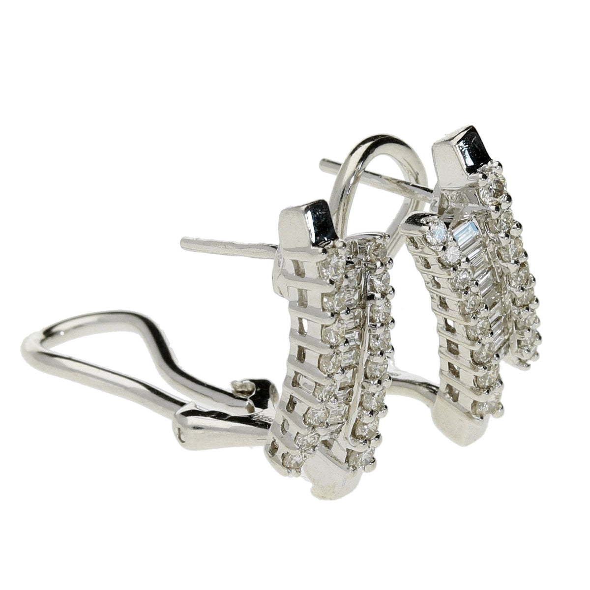 18ct White Gold Diamond Cluster Earrings - 0.39ct