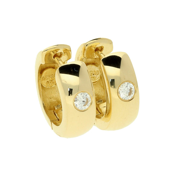 14ct Yellow Gold Cubic Zirconia Hoop Earrings