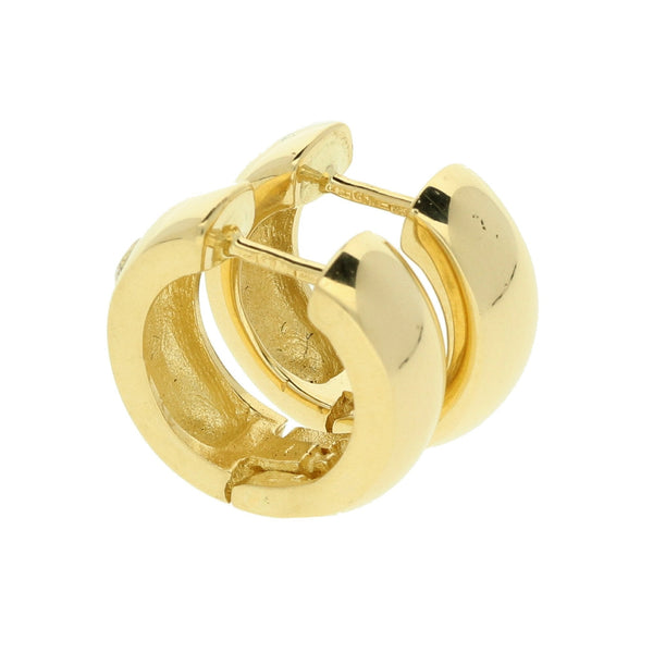 14ct Yellow Gold Cubic Zirconia Hoop Earrings