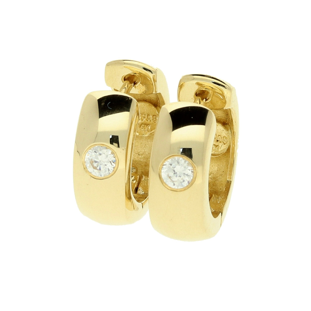 14ct Yellow Gold Cubic Zirconia Hoop Earrings