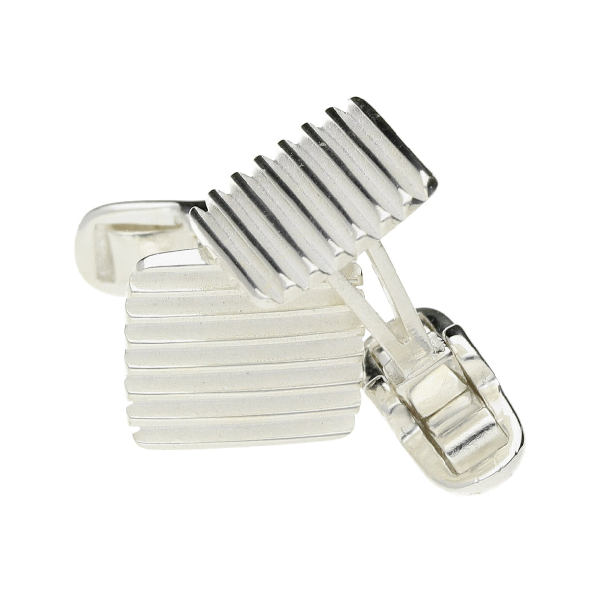 Sterling Silver Corrugated Design Cufflinks