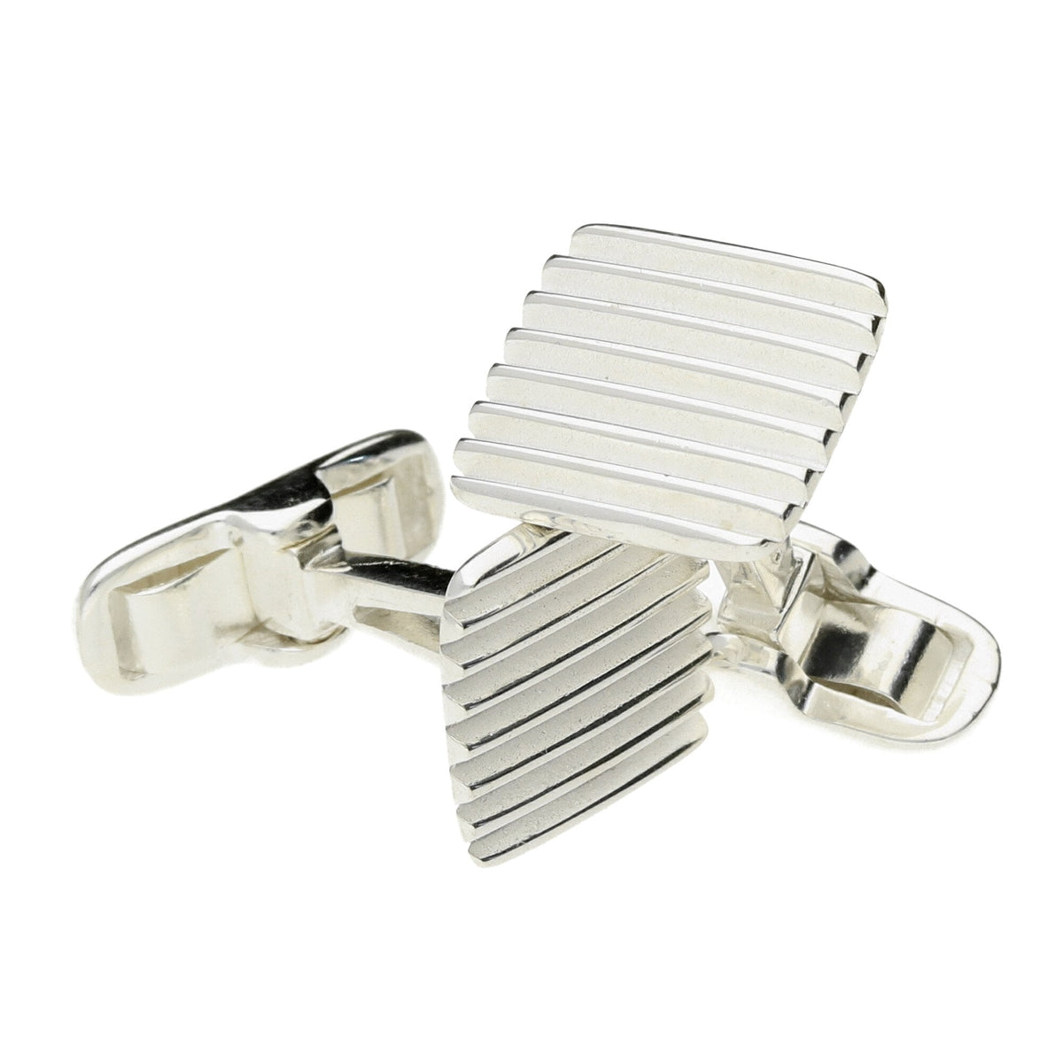 Sterling Silver Corrugated Design Cufflinks