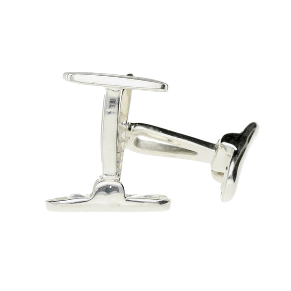 Sterling Silver Corrugated Design Cufflinks