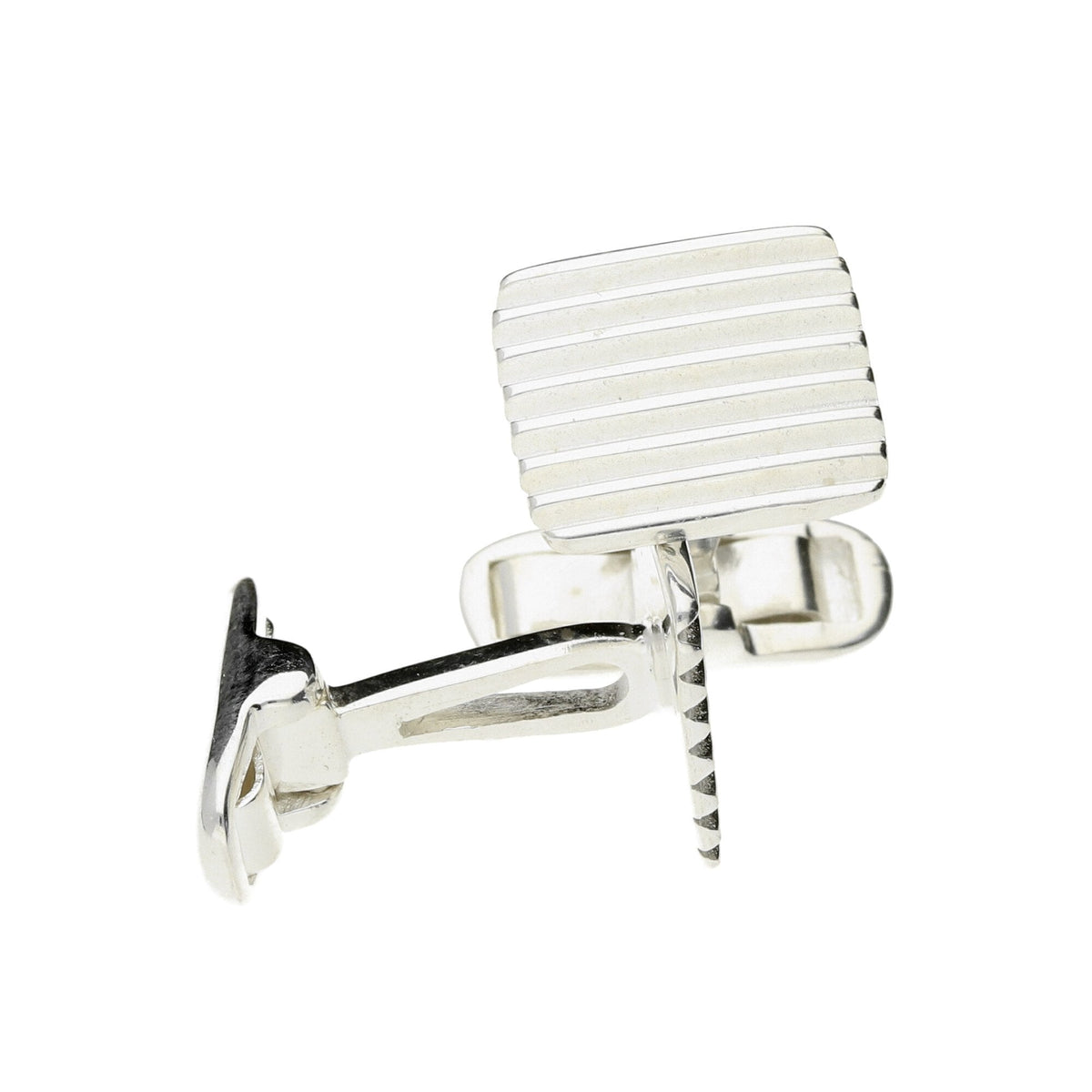 Sterling Silver Corrugated Design Cufflinks