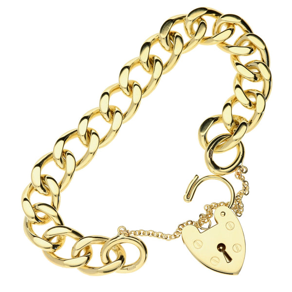 9ct Yellow Gold Ladies Curb Bracelet - 43.2g