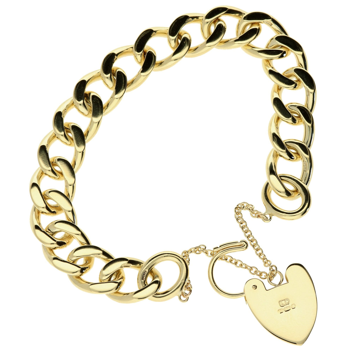 9ct Yellow Gold Ladies Curb Bracelet - 43.2g