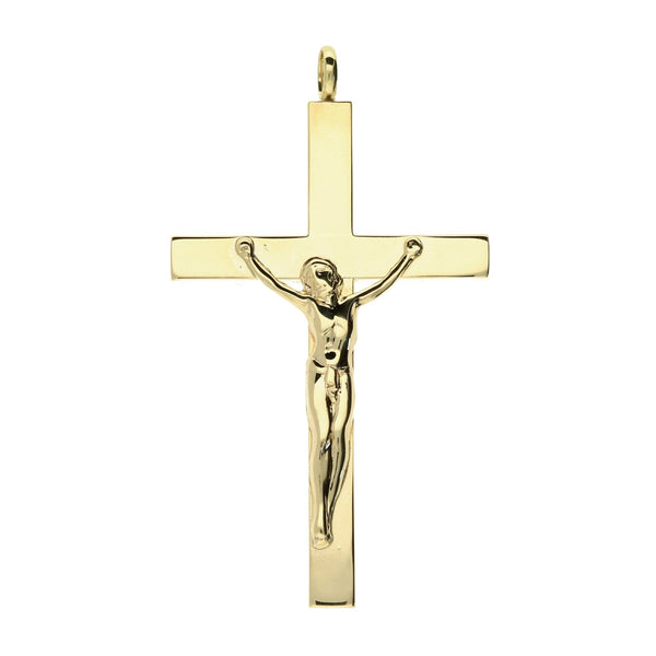Medium 9ct Yellow Gold Hollow Crucifix Pendant - 3.1g