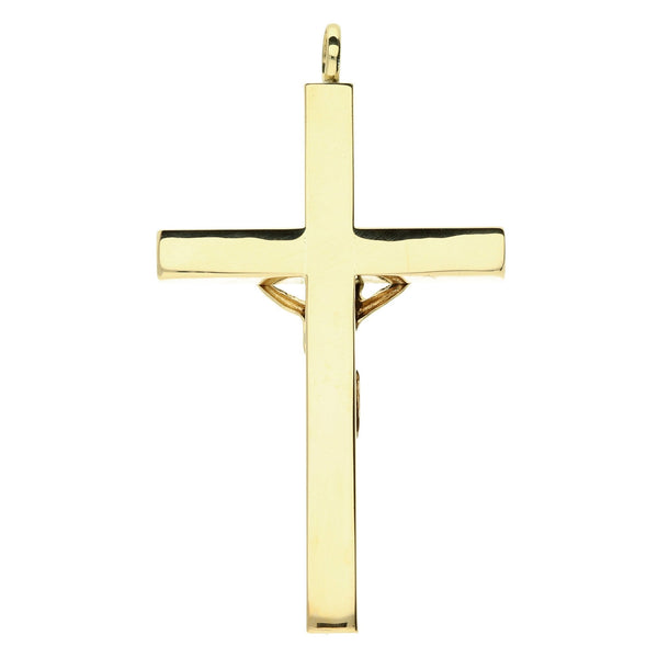 Medium 9ct Yellow Gold Hollow Crucifix Pendant - 3.1g