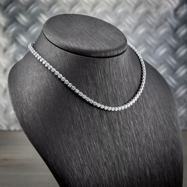 18ct White Gold Diamond Tennis Necklace - 4.75ct