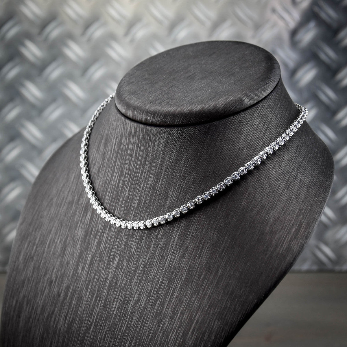 18ct White Gold Diamond Tennis Necklace - 4.75ct