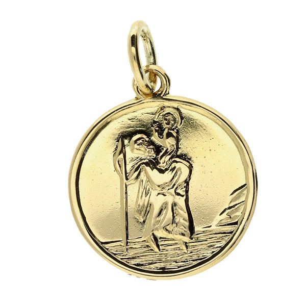 9ct Yellow Gold Small Saint Christopher Pendant - 2.7g
