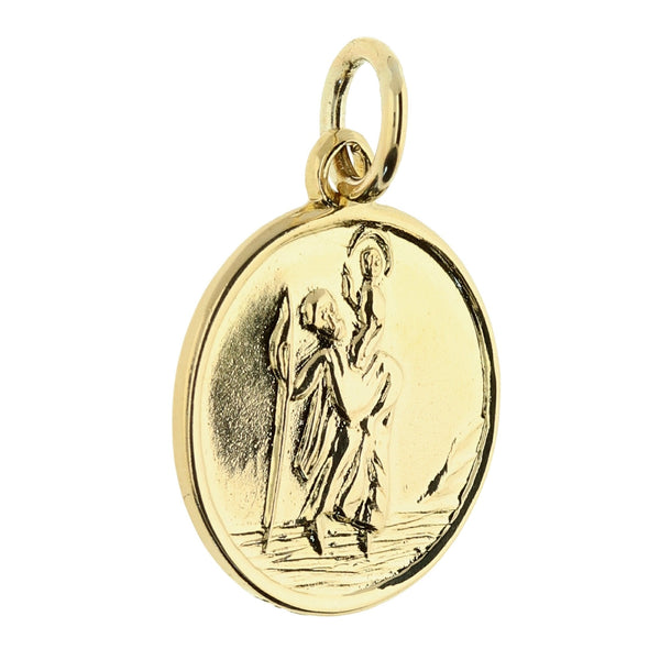 9ct Yellow Gold Small Saint Christopher Pendant - 2.7g