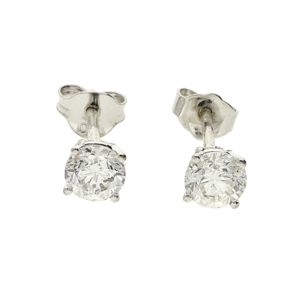 18ct White Gold Diamond Studs - 0.78ct