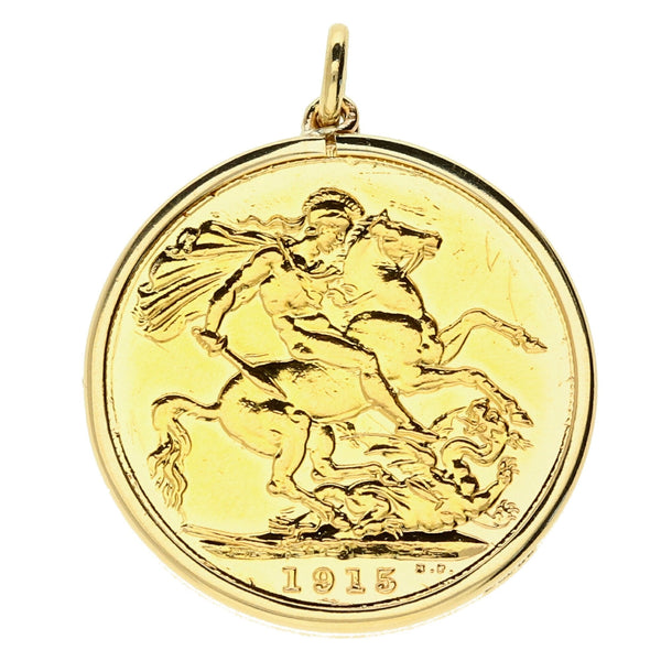 1915 Full Sovereign Gold Pendant - 8.80g