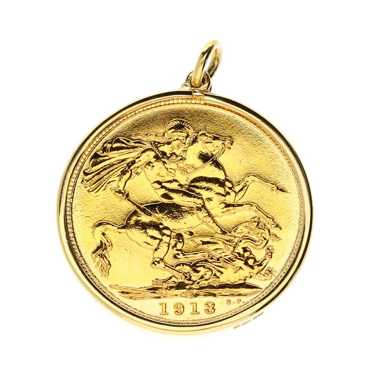 1913 Plain Full Sovereign King George V Pendant - 8.8g