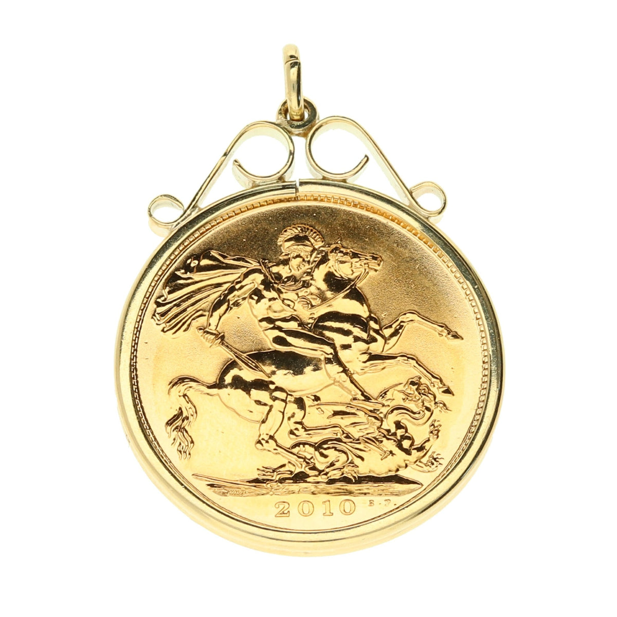 2010 Scroll Top Full Sovereign Pendant - Elizabeth II  - 9.1g