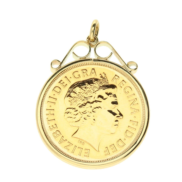 2010 Scroll Top Full Sovereign Pendant - Elizabeth II  - 9.1g