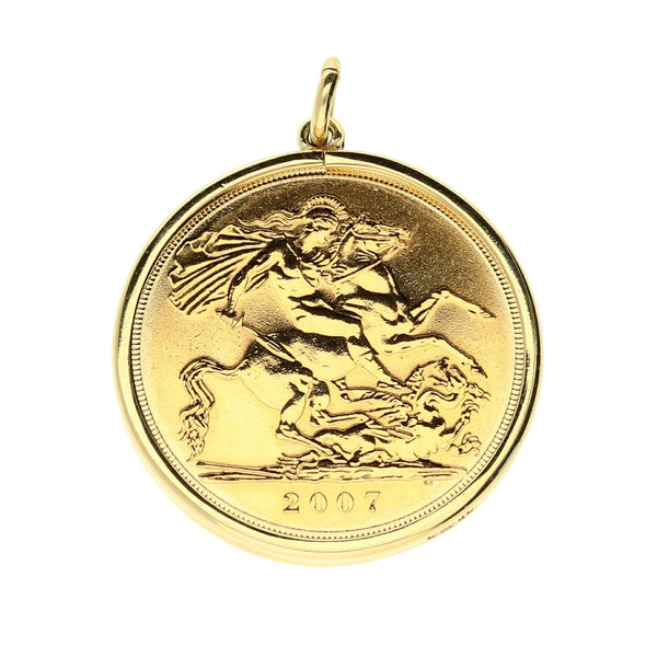 2007 Plain Full Sovereign Queen Elizabeth II Pendant - 8.8g