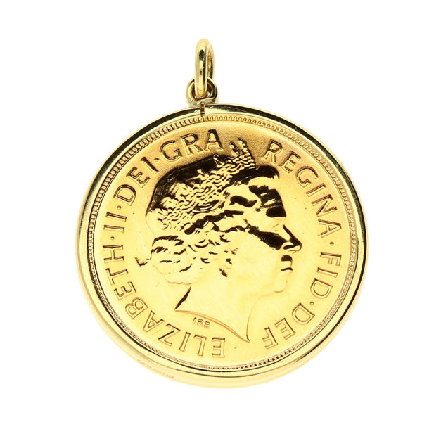 2007 Plain Full Sovereign Queen Elizabeth II Pendant - 8.8g