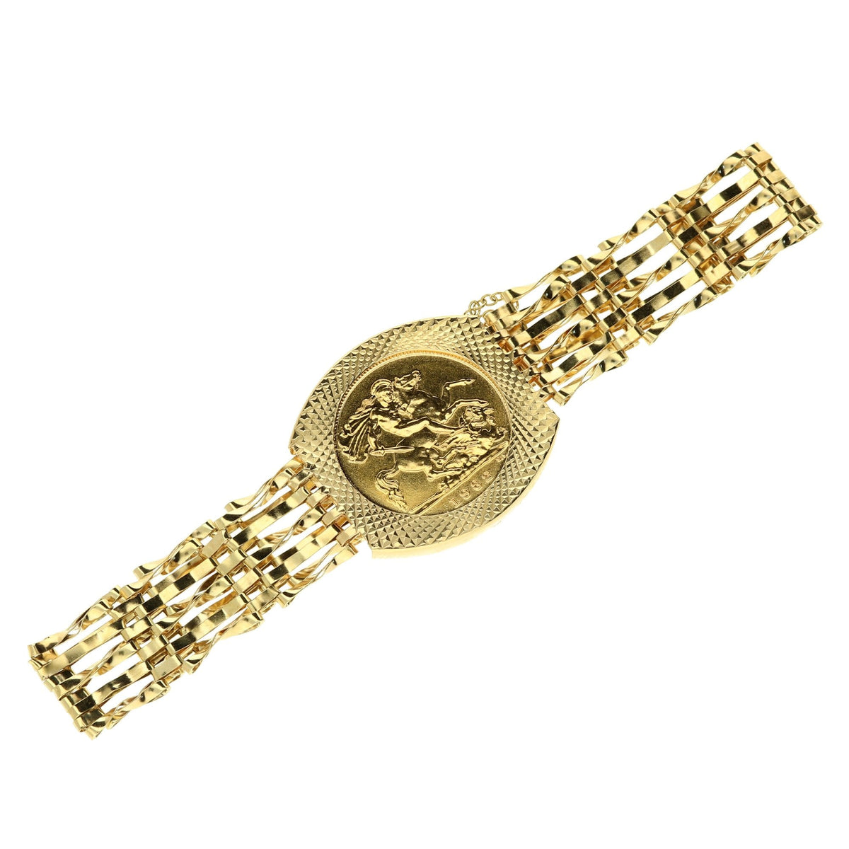 1982 Half Sovereign 5 Bar Gate Bracelet - 10.6g