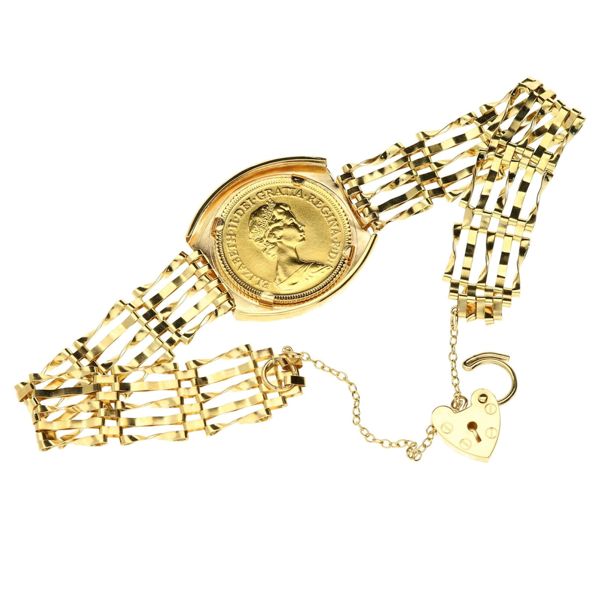 1982 Half Sovereign 5 Bar Gate Bracelet - 10.6g