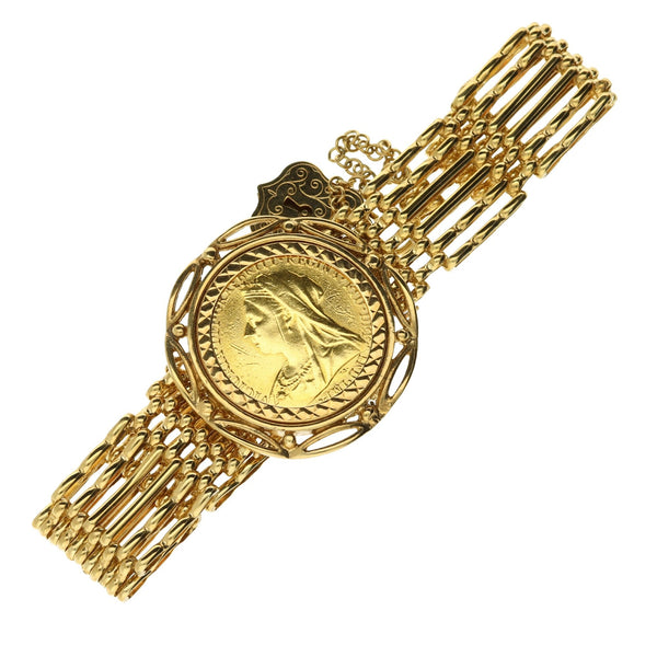 1895 Full Sovereign 6 Bar Gate Bracelet - 27.0g