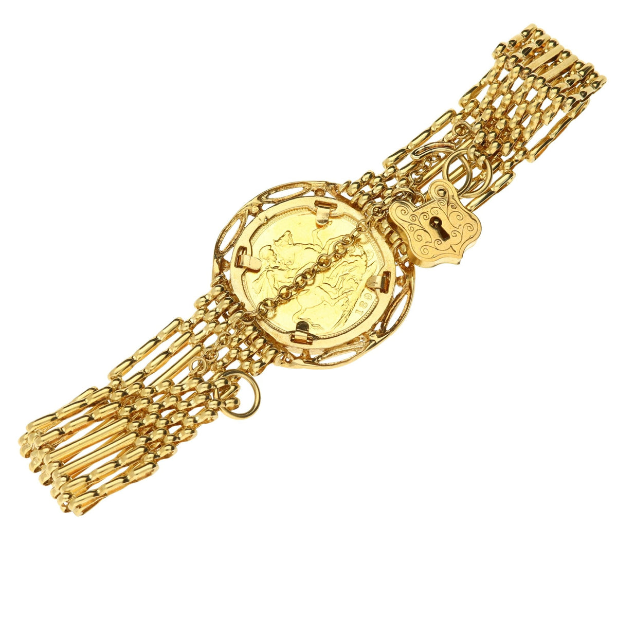 1895 Full Sovereign 6 Bar Gate Bracelet - 27.0g