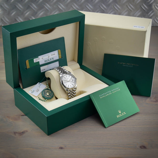 Datejust 126234 - Silver Baton Dial - 2019 Unworn