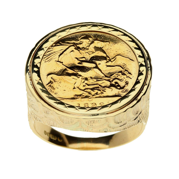 1892 Gold Full Sovereign Ring - 16.6g
