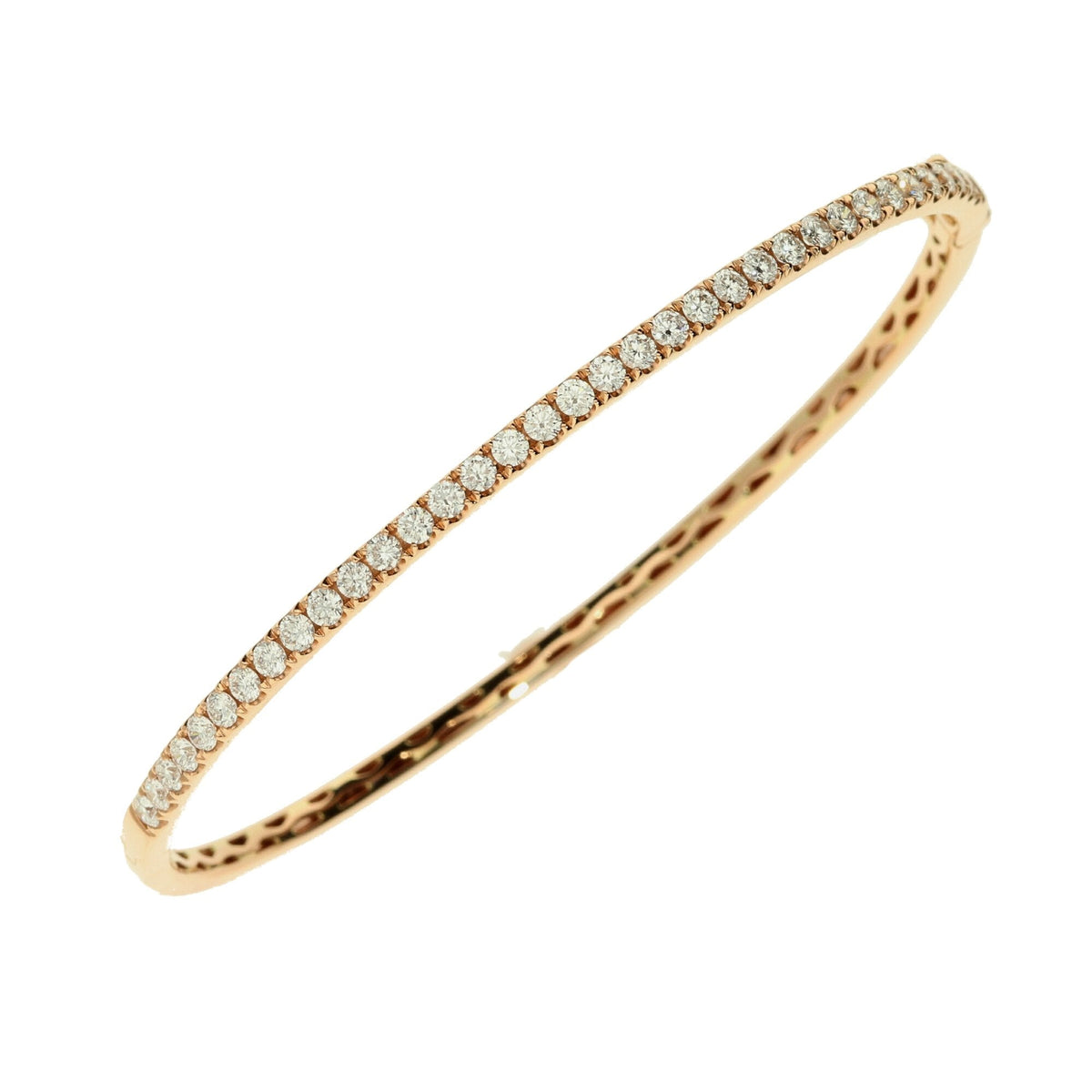 18ct Rose Gold 1.40 Carat Diamond Bangle - 11.1g