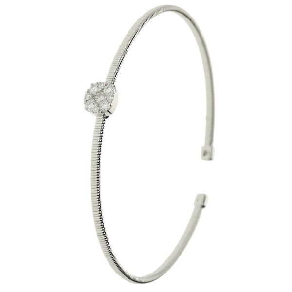 18ct White Gold Diamond Torque Bangle 0.53ct - 5.5g