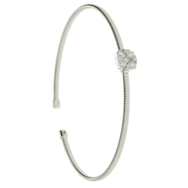 18ct White Gold Diamond Torque Bangle 0.53ct - 5.5g