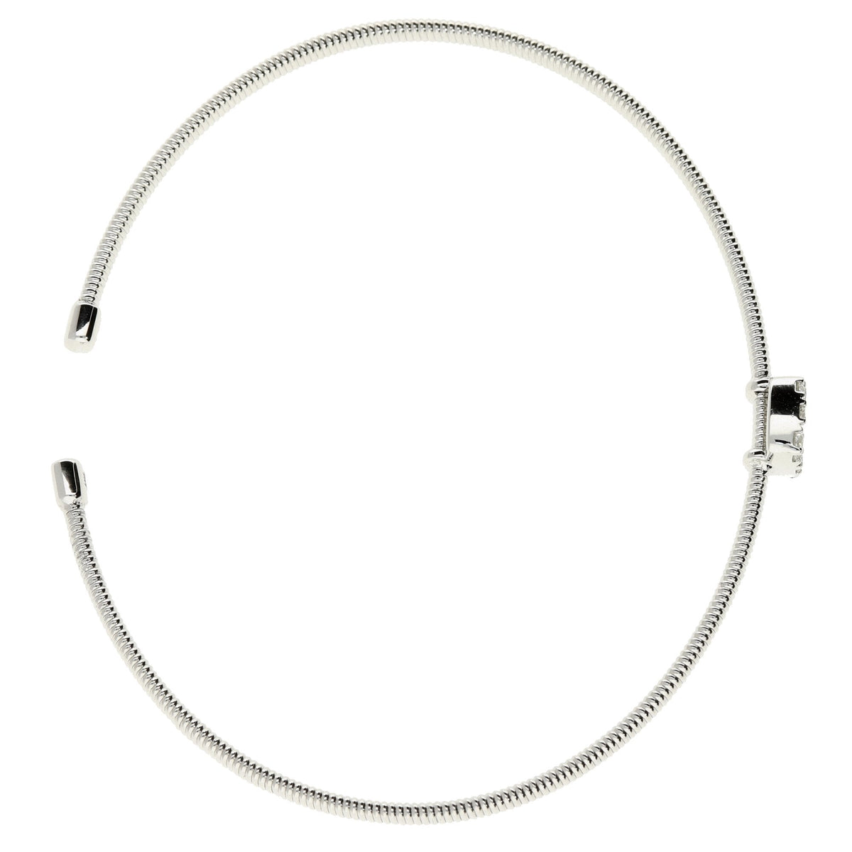 18ct White Gold Diamond Torque Bangle 0.53ct - 5.5g