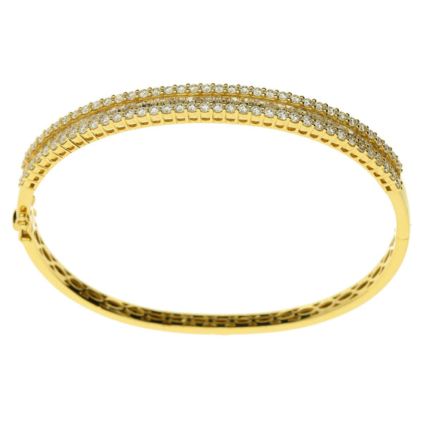 18ct Yellow Gold Fancy Diamond Bangle - 3.50ct - 21.3g