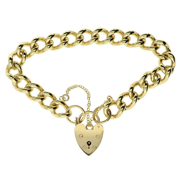 9ct Yellow Gold Heavy Curb Bracelet - 8.5" - 63.2g