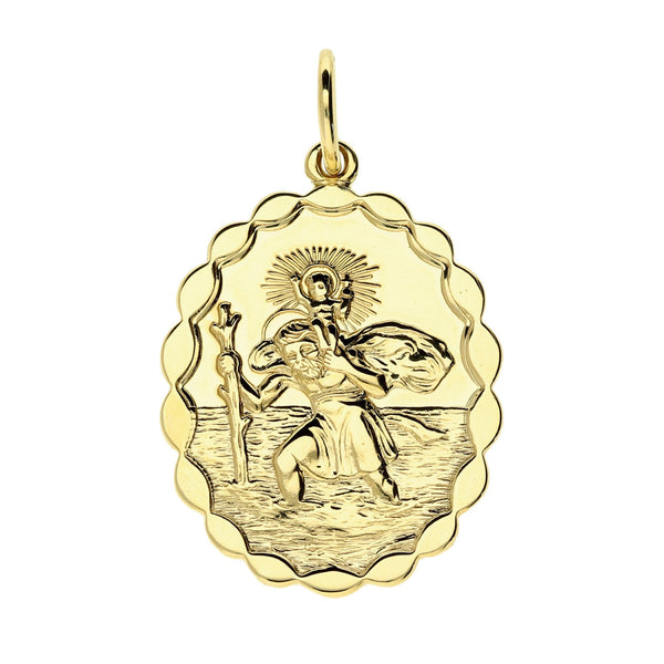 9ct Yellow Gold St Christopher Pendant - 7.5g