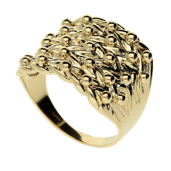 9ct Gold Gents Shot Ring - 9.3g