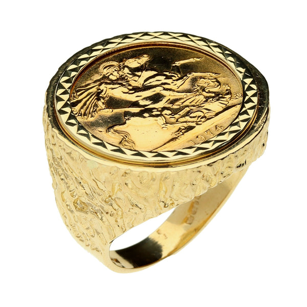 1974 Queen Elizabeth II Full Sovereign Gold Ring - 17.8g