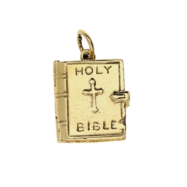 9ct Yellow Gold Bible Charm - 3.2g
