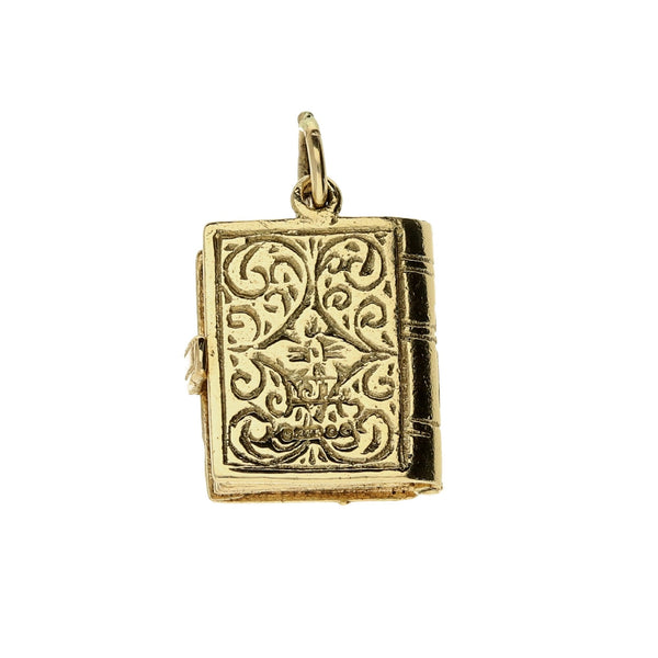 9ct Yellow Gold Bible Charm - 3.2g