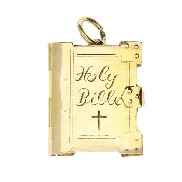 9ct Yellow Gold Bible Charm - 3.9g