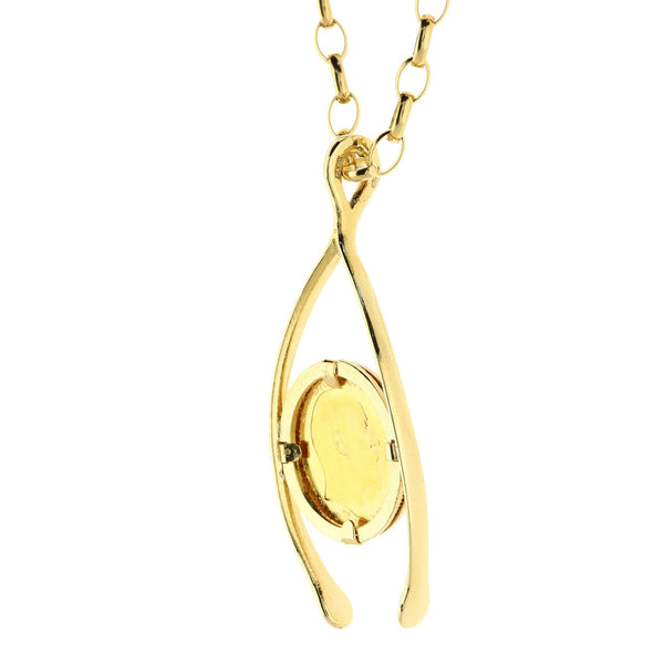 Gold Belcher Chain & Half Sovereign Pendant - 22.2g