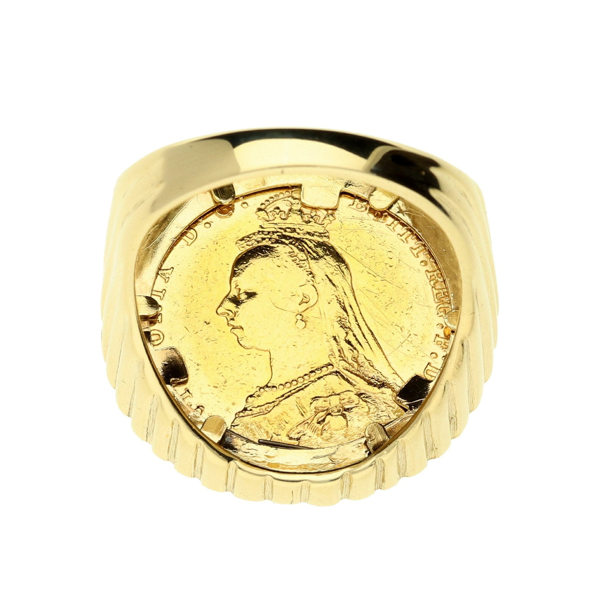 1890 Queen Victoria Full Sovereign Ring - 16.8g