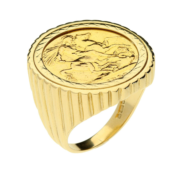 1890 Queen Victoria Full Sovereign Ring - 16.8g