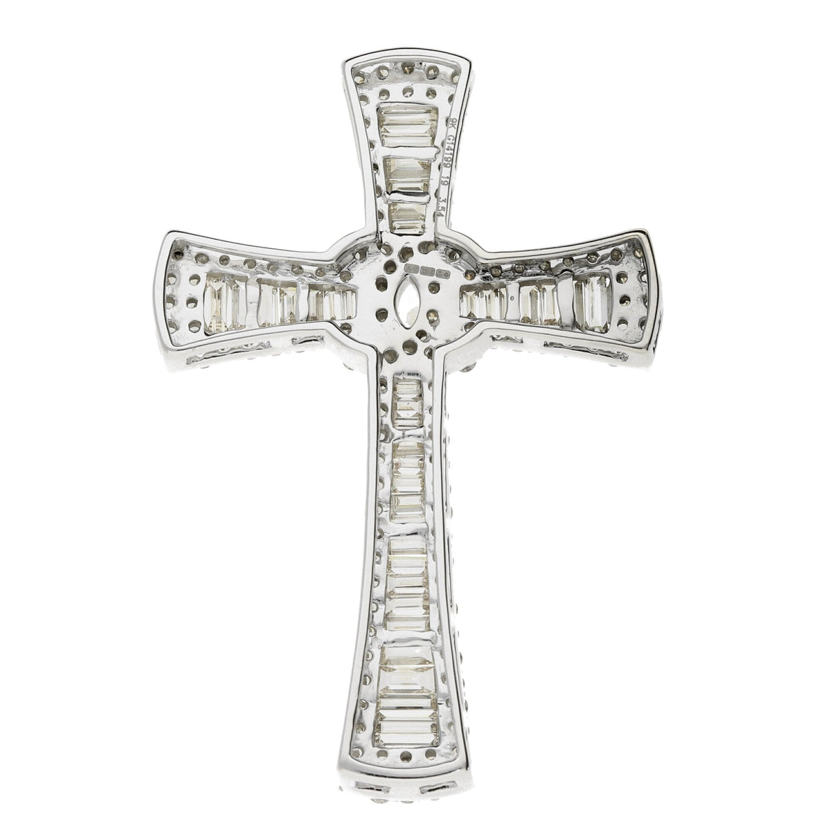 3.54 Carat White Gold Celtic Diamond Set Cross Pendant