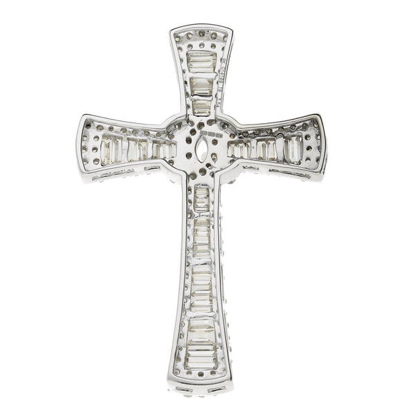 3.54 Carat White Gold Celtic Diamond Set Cross Pendant