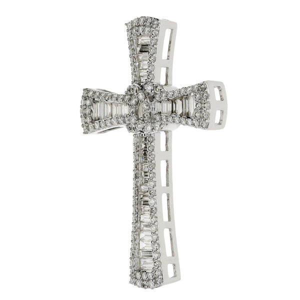 3.54 Carat White Gold Celtic Diamond Set Cross Pendant