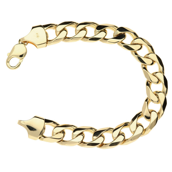 9ct Yellow Gold 9 Inch Heavy Curb Bracelet - 71.2g