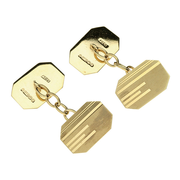 9ct Yellow Gold Rectangular Cufflinks - 3.3g